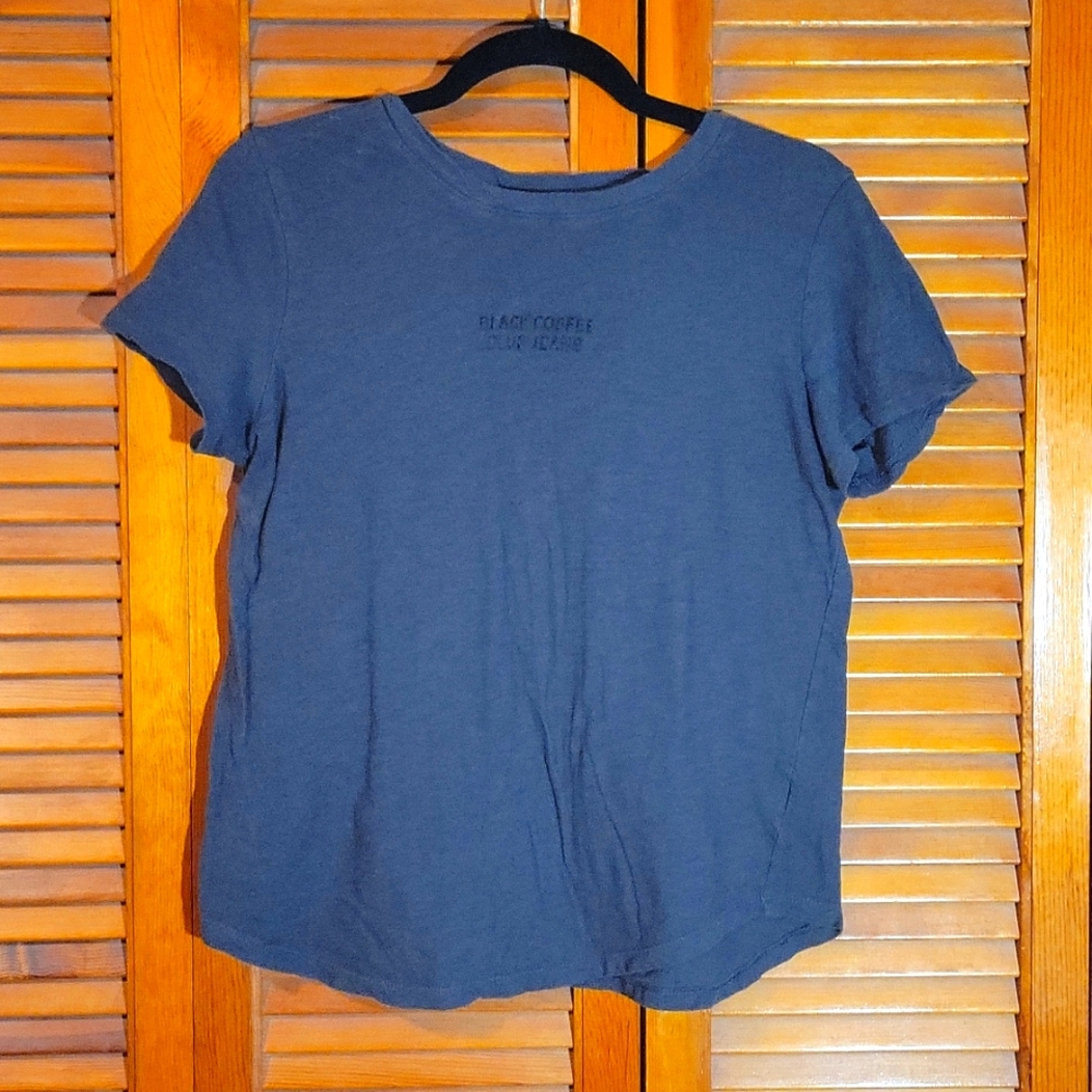 "Black coffee blue jeans" short sleeved t-shirt.